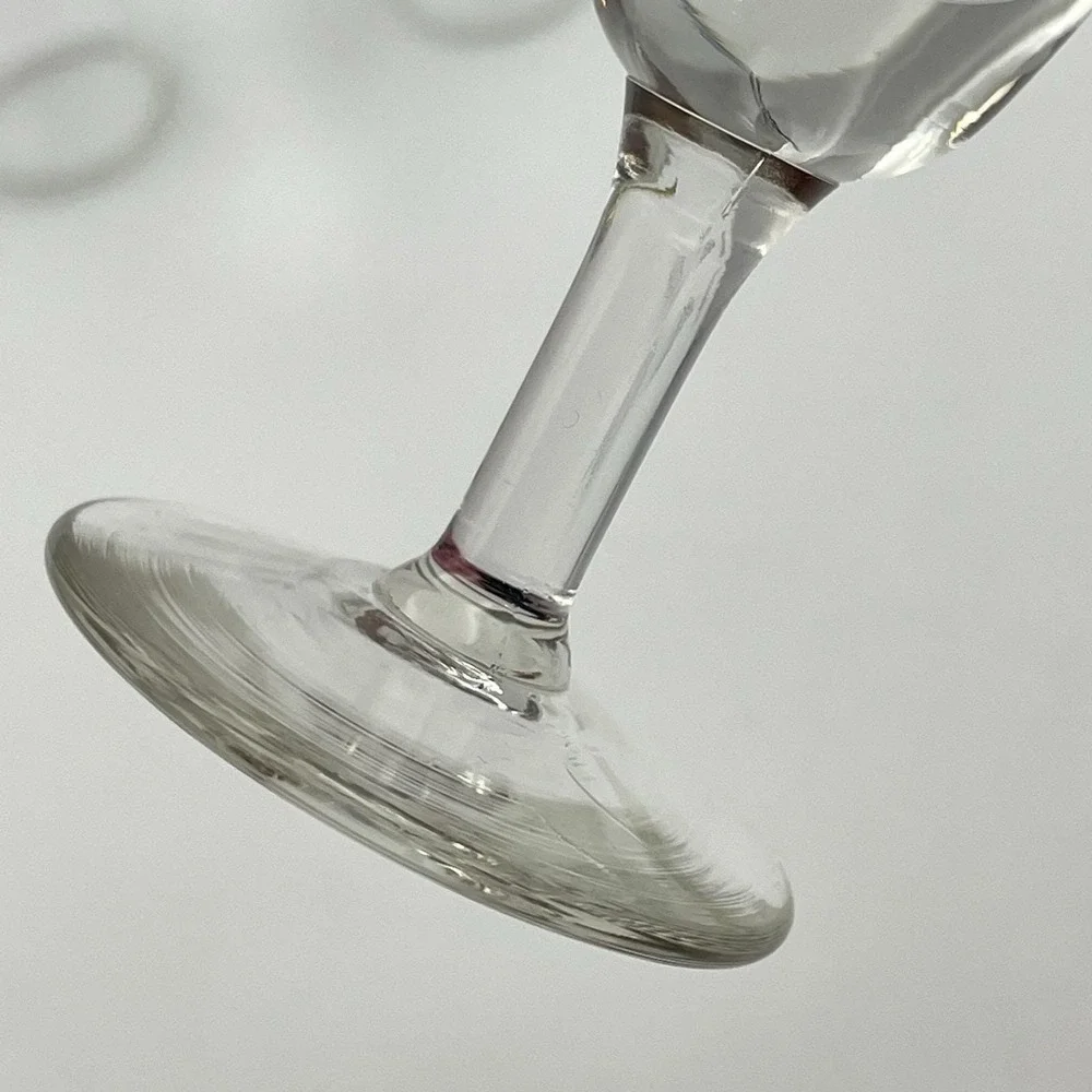 Vintage Hand Blown Cordial Glasses Pressed Stem Clear‎ Glass 4